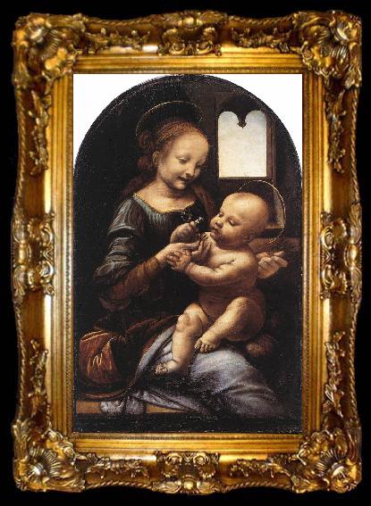 framed  LEONARDO da Vinci Reverse side of the portrait of Ginevra de